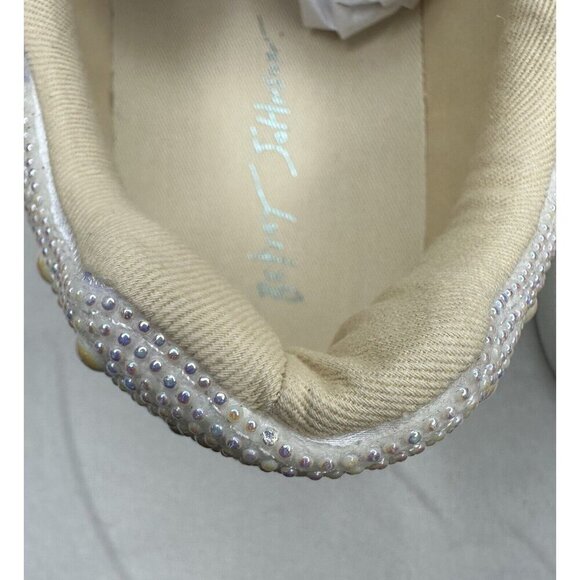 Betsy Johnson SIDNY all-over Pearl Platform Sneakers Ivory Size 11 Bridal - Picture 8 of 12